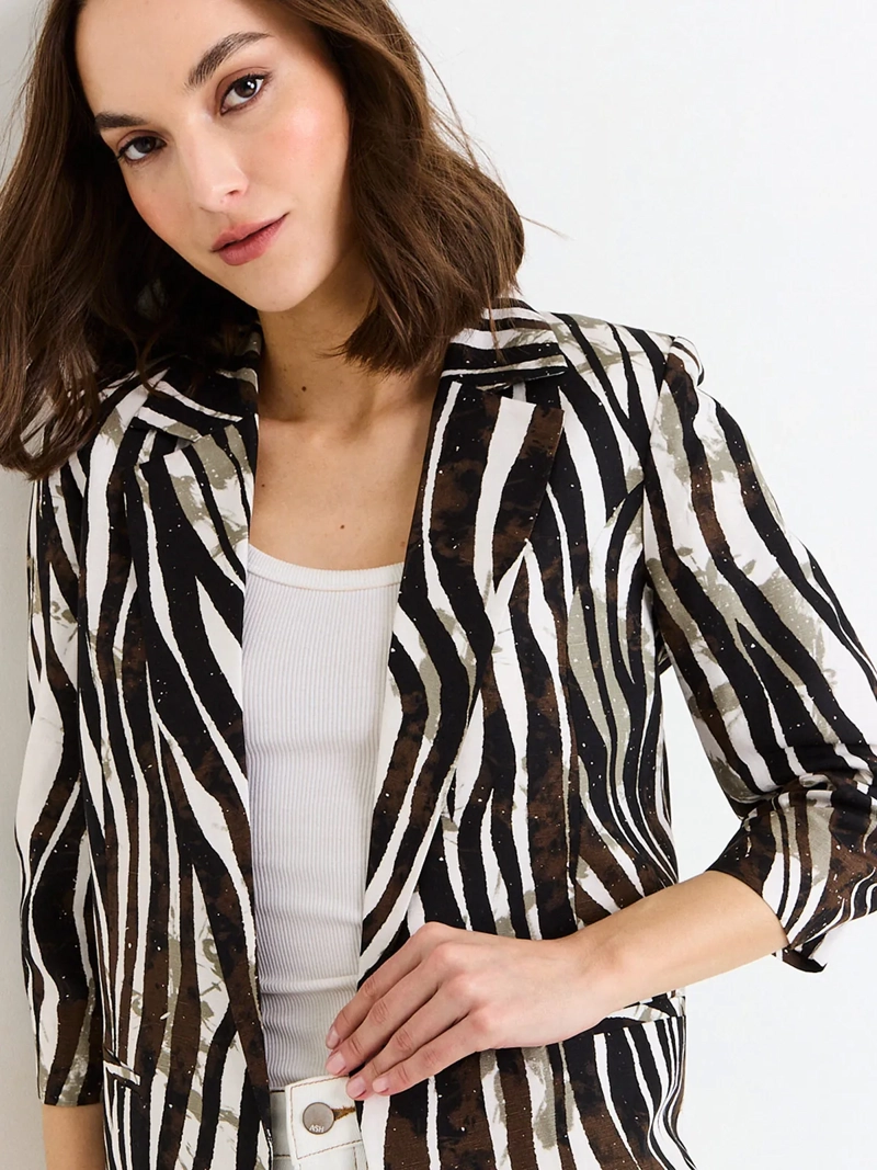 BLAZER MUJER ASH LINO MANGA 3/4 PRINT - 3