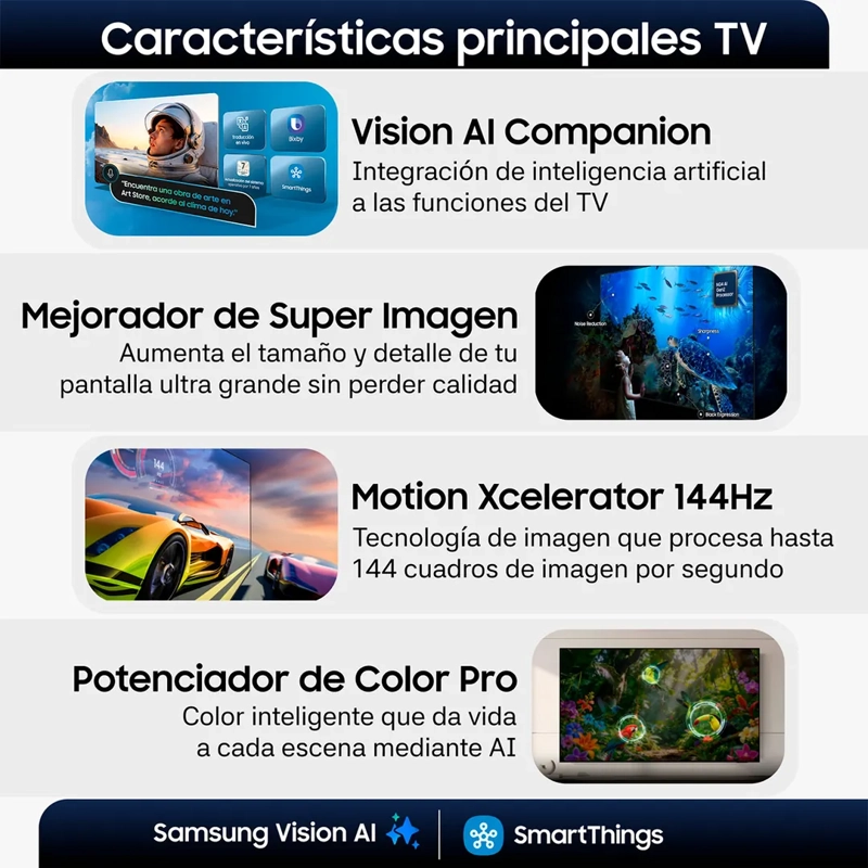 SMART TV SAMSUNG LED 4K UHD 98" CRYSTAL U9500H 4K VISION AI (2026) + CONTROL POR VOZ - 4