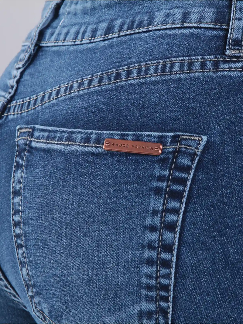 JEANS MUJER WADOS ALGODÓN RECTO TIRO ALTO BÁSICO - 7