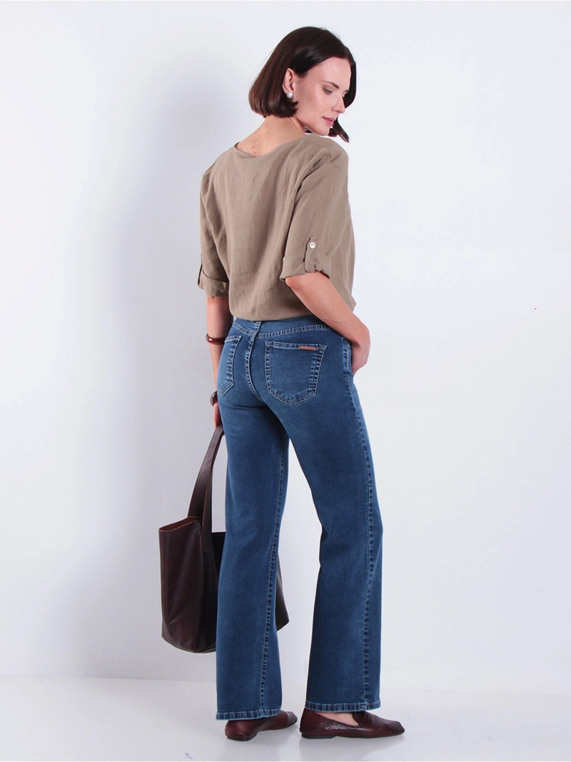 JEANS MUJER WADOS ALGODÓN RECTO TIRO ALTO BÁSICO - 3