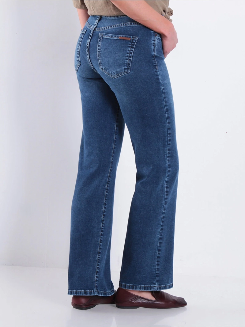 JEANS MUJER WADOS ALGODÓN RECTO TIRO ALTO BÁSICO - 4