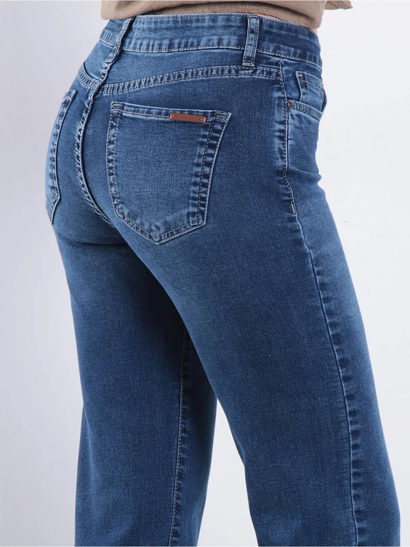 JEANS MUJER WADOS ALGODÓN RECTO TIRO ALTO BÁSICO - 5