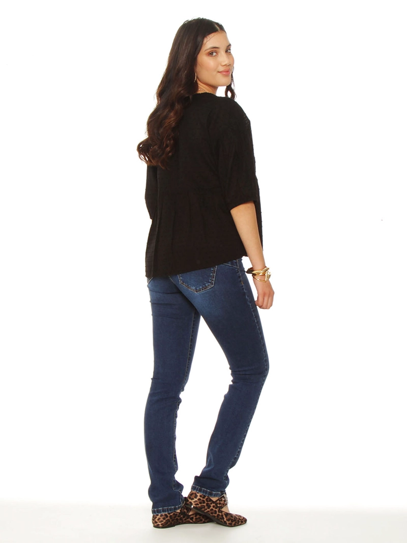 BLUSA MUJER WADOS ALGODÓN ESCOTE EN V MANGA CORTA - 2