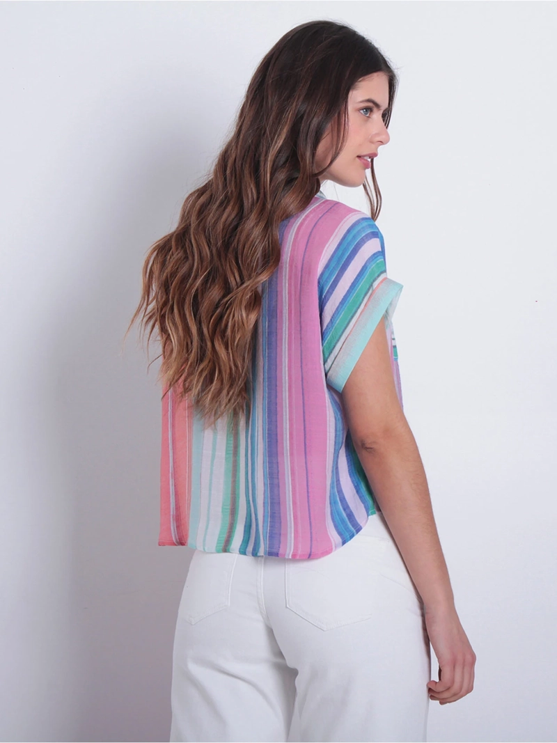 BLUSA MUJER WADOS MANGA CORTA ABOTONADA - 3
