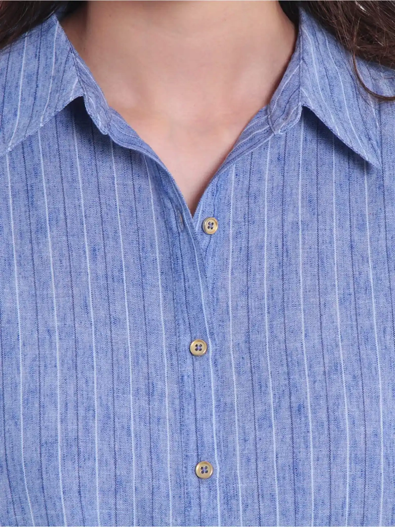 BLUSA MUJER WADOS ESCOTE EN V MANGA CORTA LISTADA - 4