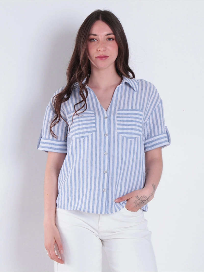 BLUSA MUJER WADOS MANGA CORTA ABOTONADA