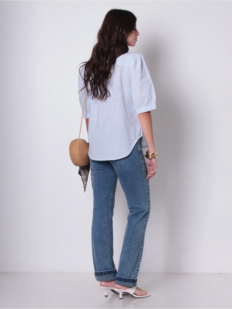 BLUSA MUJER WADOS ALGODÓN ESCOTE REDONDO MANGA AGLOBADA - 2