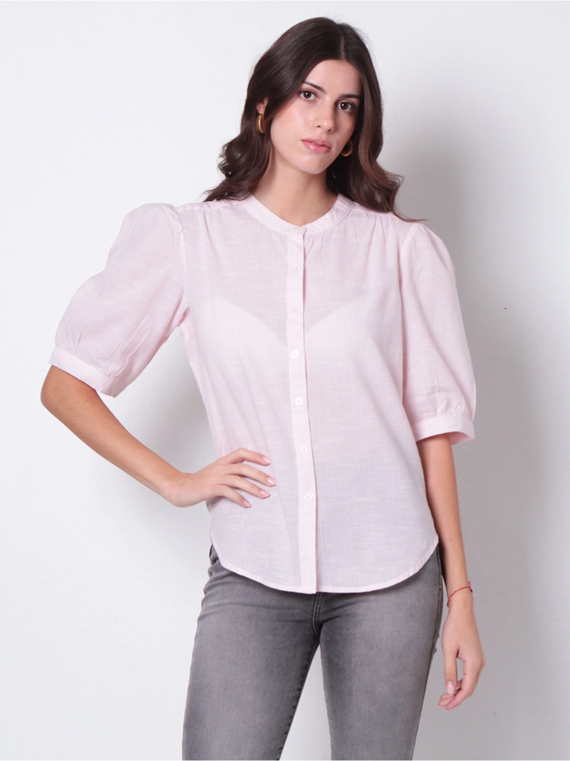 BLUSA MUJER WADOS ALGODÓN ESCOTE REDONDO MANGA CORTA