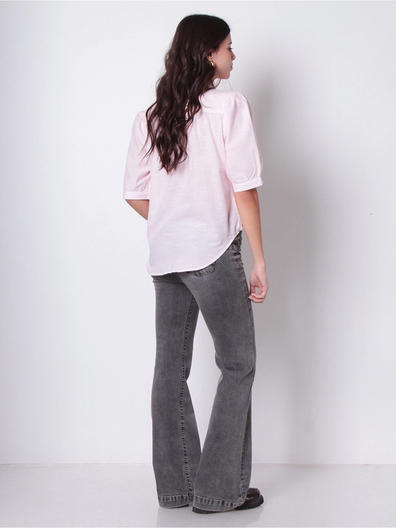 BLUSA MUJER WADOS ALGODÓN ESCOTE REDONDO MANGA AGLOBADA - 2