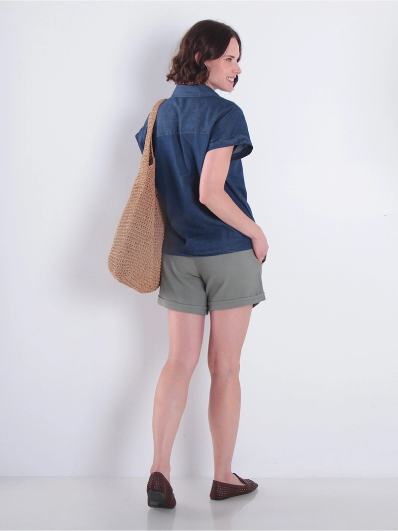 BLUSA MUJER WADOS ALGODÓN MANGA CORTA DENIM ABOTONADA - 2