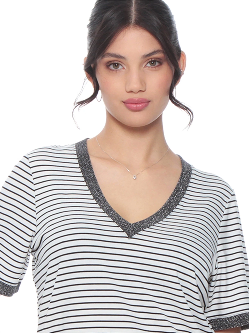 POLERA MUJER WADOS ESCOTE EN V MANGA CORTA - 4
