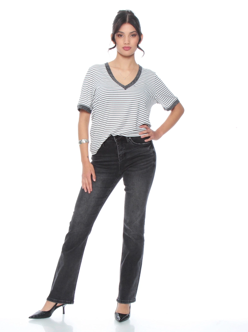 POLERA MUJER WADOS ESCOTE EN V MANGA CORTA - 5