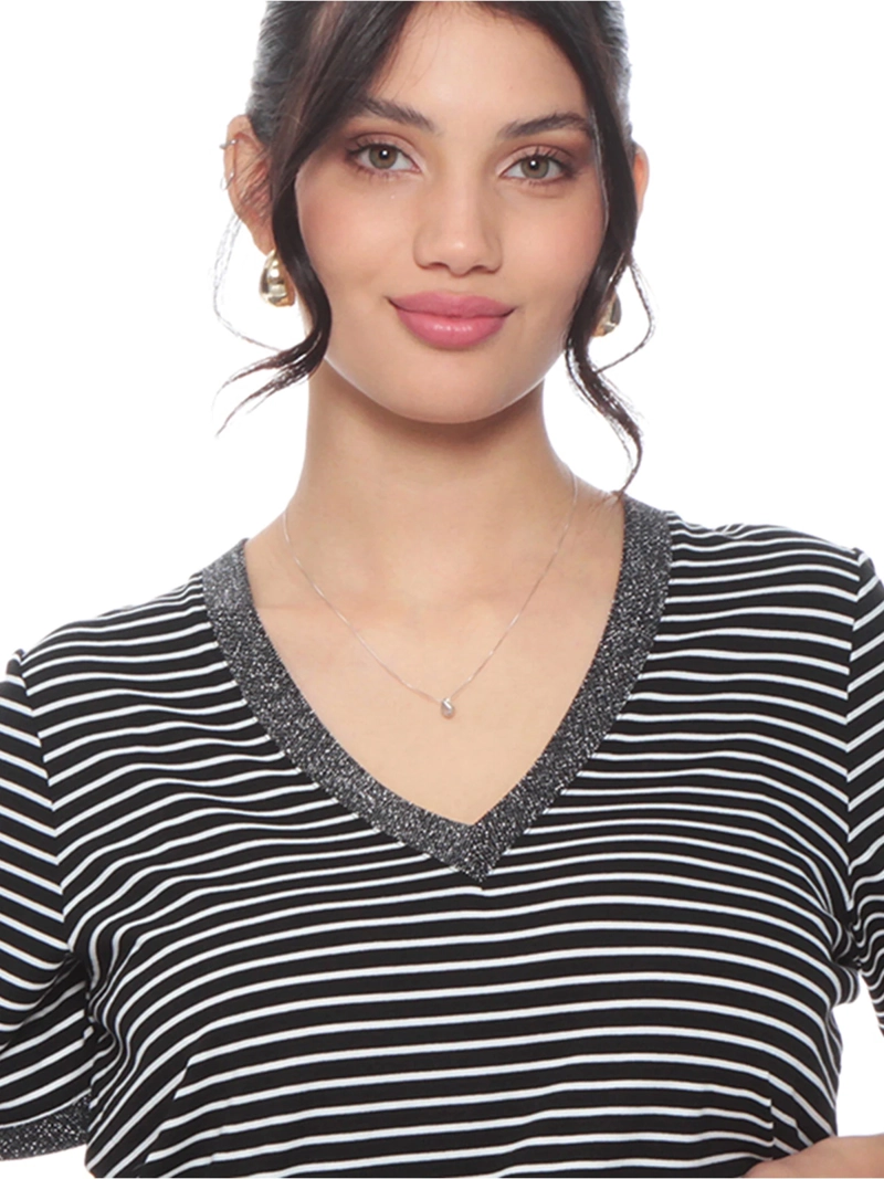 POLERA MUJER WADOS ESCOTE EN V MANGA CORTA - 4