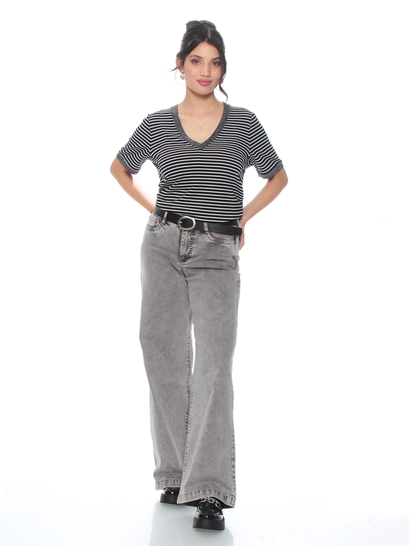 POLERA MUJER WADOS ESCOTE EN V MANGA CORTA - 5
