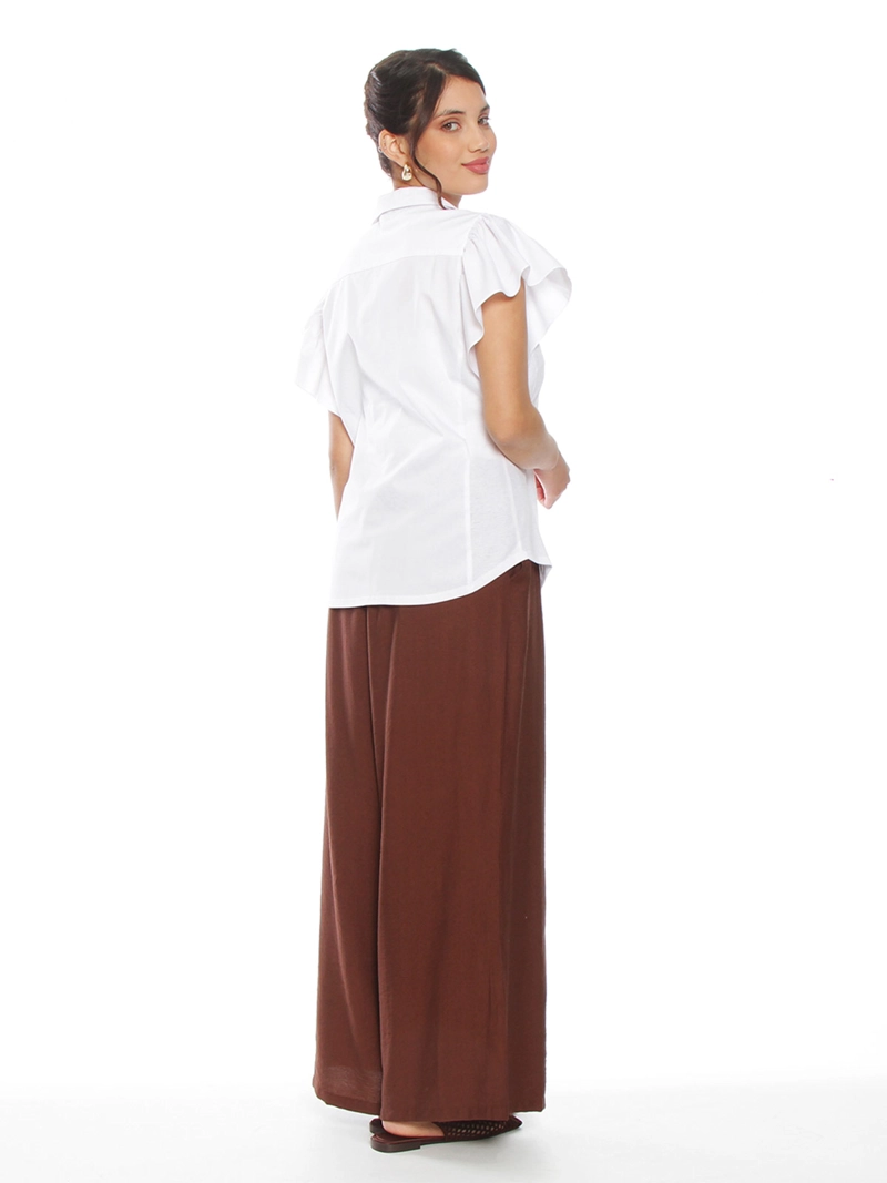 BLUSA MUJER WADOS ALGODÓN MANGA CORTA BORDADO Y ABOTONADO - 3