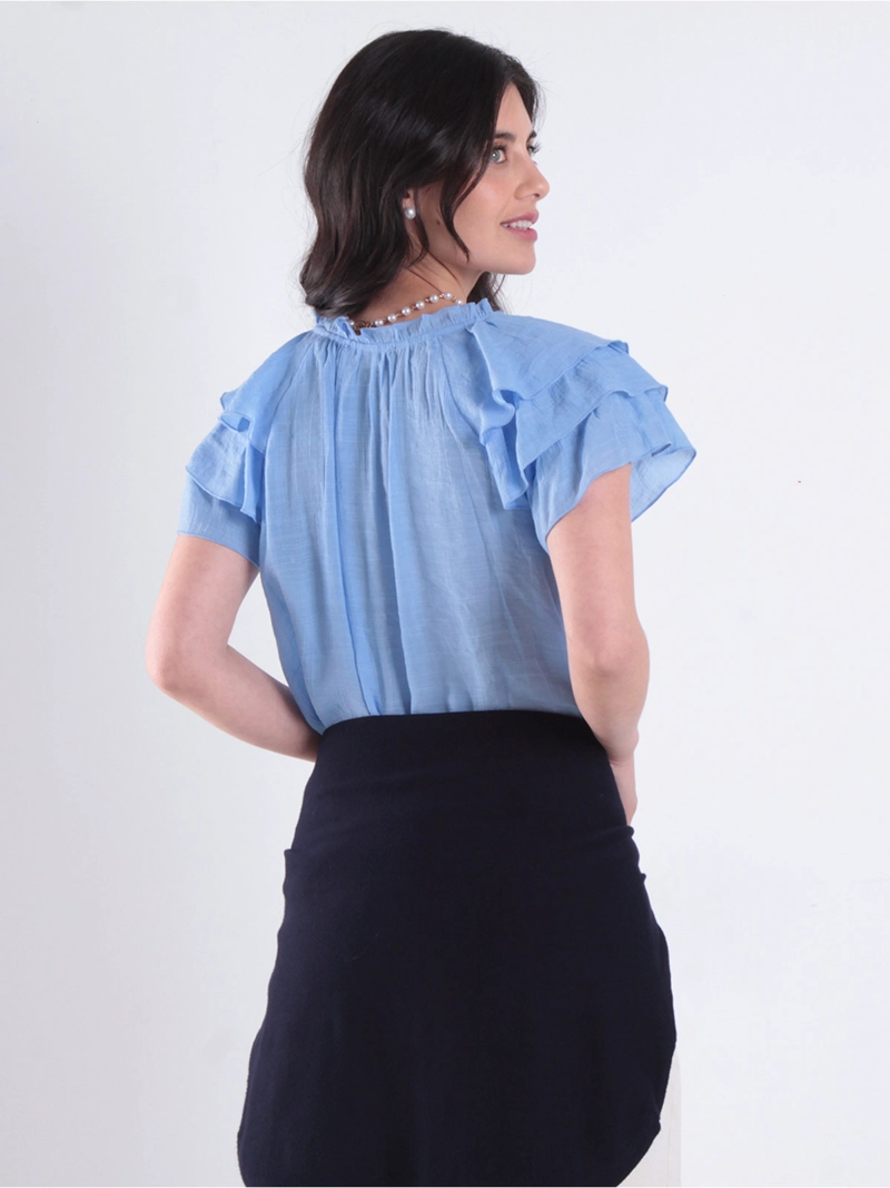 BLUSA MUJER WADOS ESCOTE EN V MANGA CORTA - 2