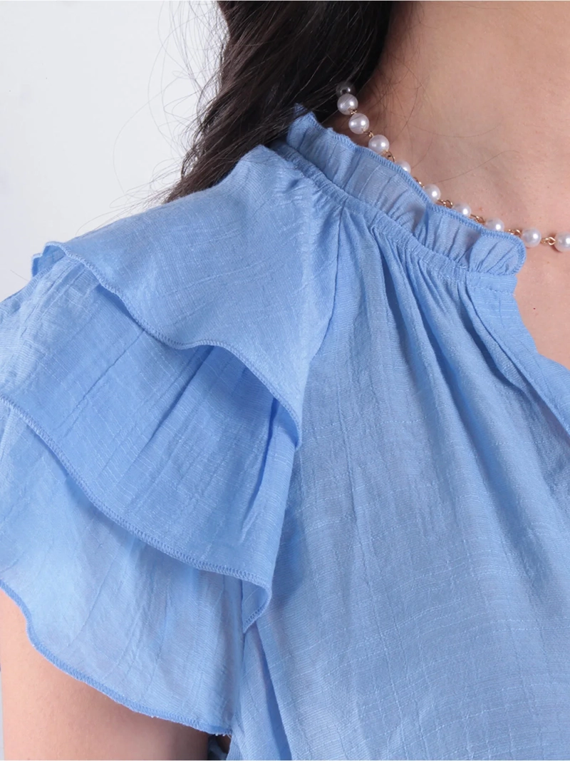 BLUSA MUJER WADOS ESCOTE EN V MANGA CORTA - 4