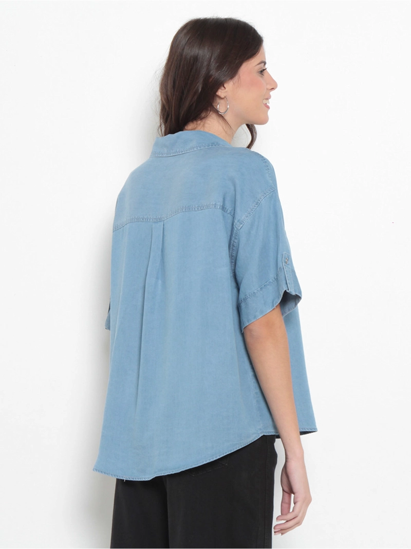 BLUSA MUJER WADOS ESCOTE EN V MANGA CORTA - 2
