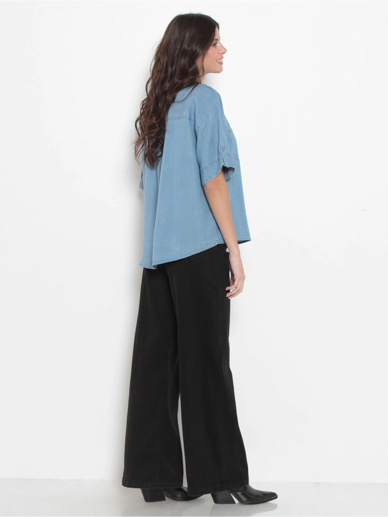 BLUSA MUJER WADOS ESCOTE EN V MANGA CORTA - 3