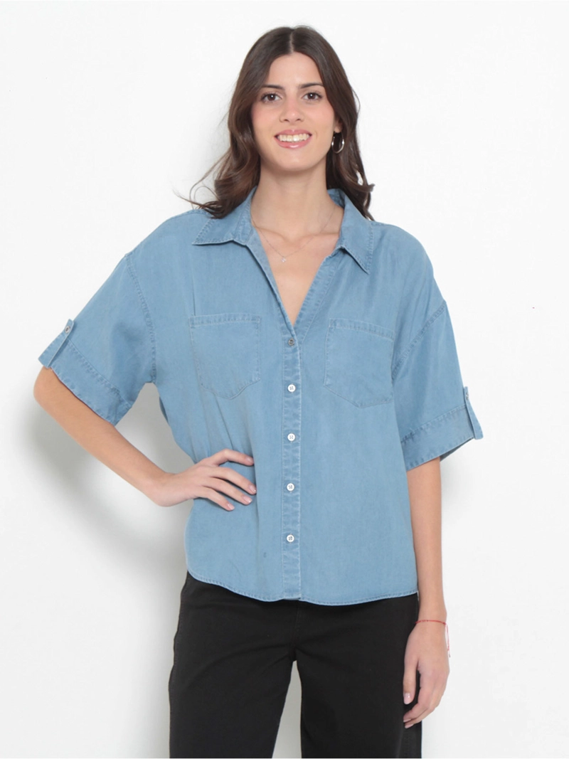 BLUSA MUJER WADOS ESCOTE EN V MANGA CORTA