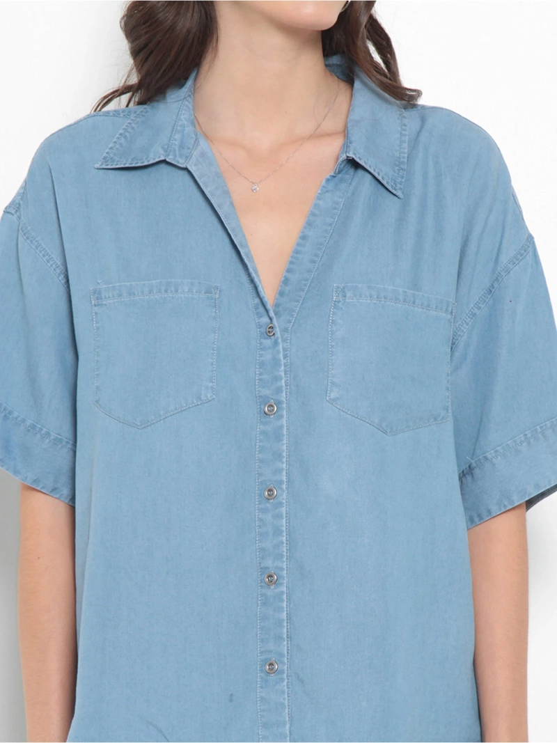 BLUSA MUJER WADOS ESCOTE EN V MANGA CORTA - 4