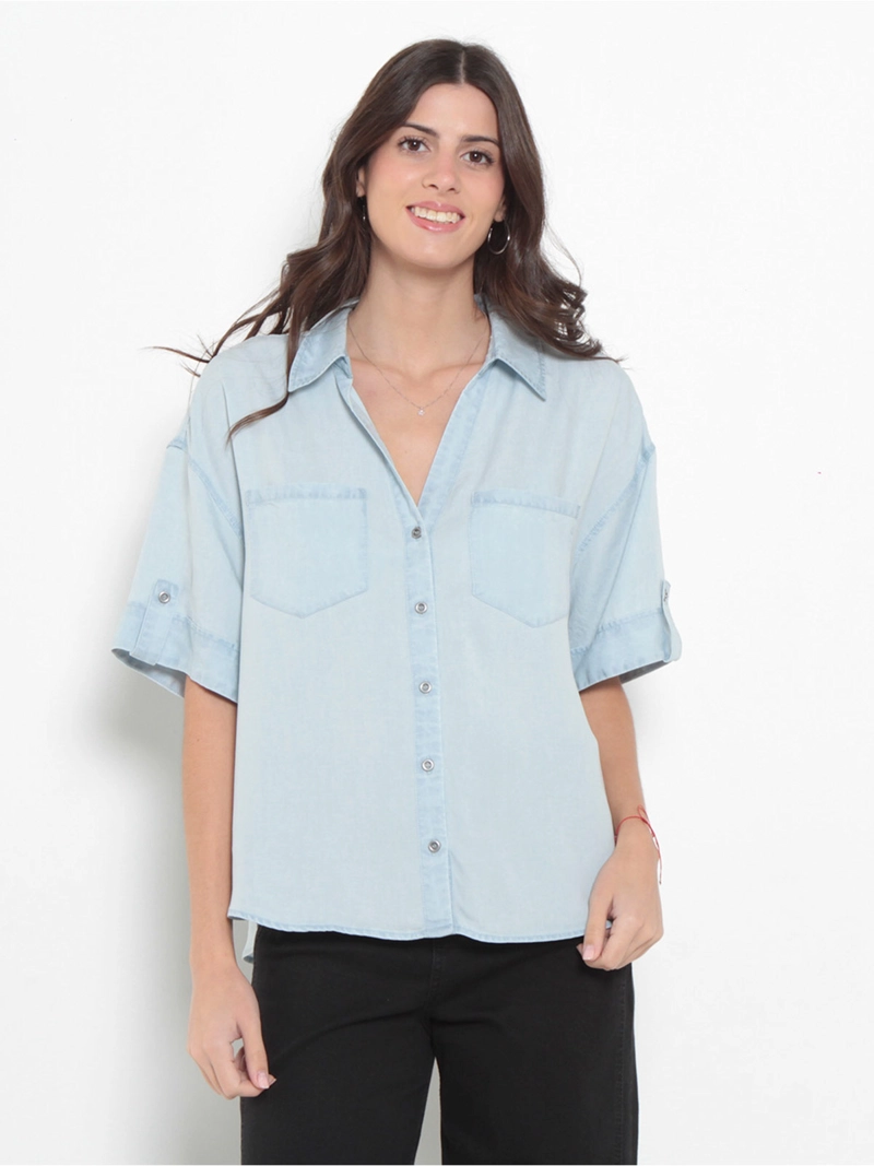 BLUSA MUJER WADOS ESCOTE EN V MANGA CORTA