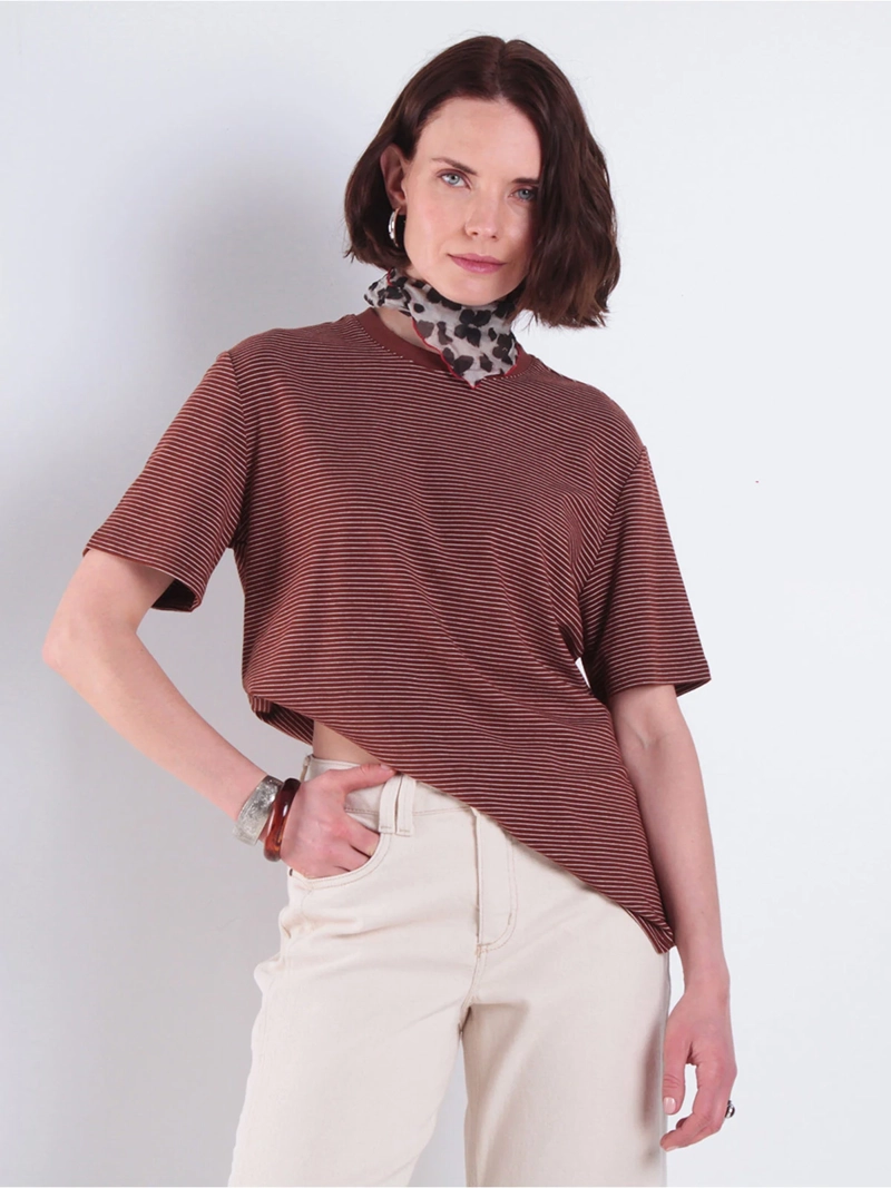 POLERA MUJER WADOS ALGODÓN ESCOTE REDONDO MANGA CORTA
