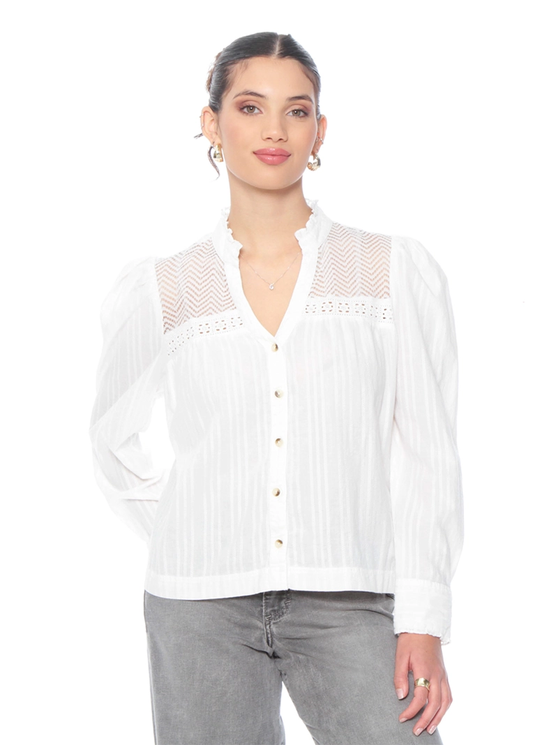 BLUSA MUJER WADOS ALGODÓN MANGA LARGA ABOTONADA