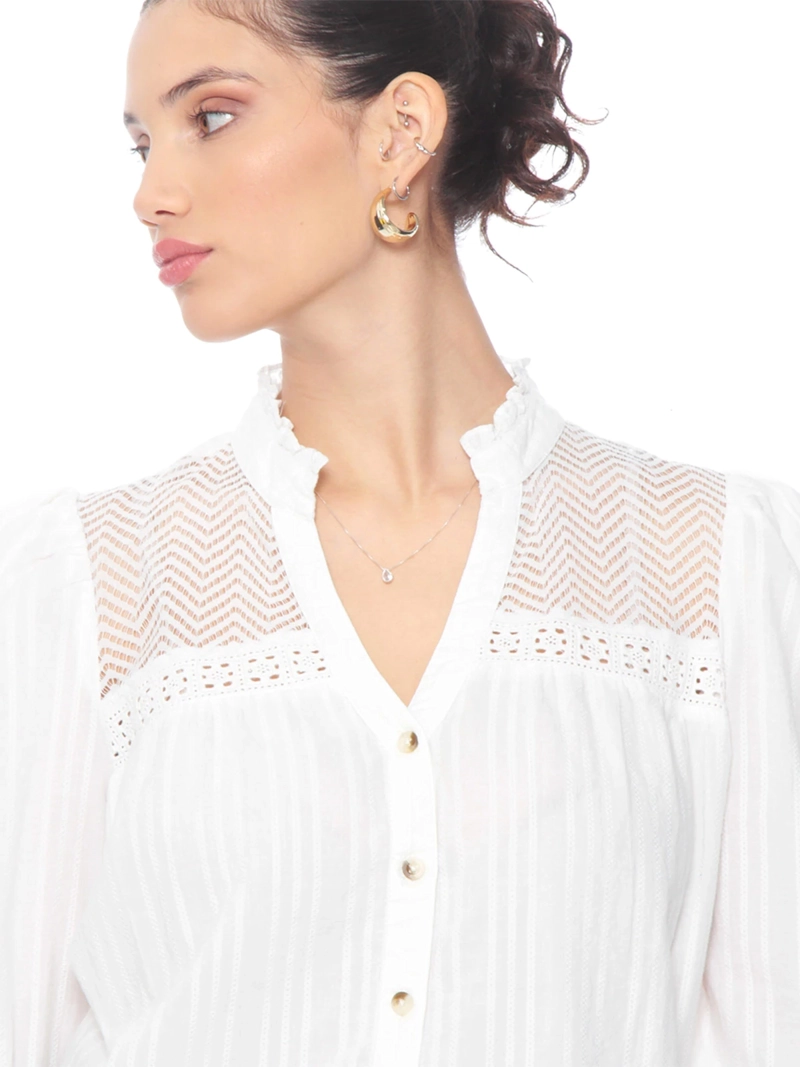 BLUSA MUJER WADOS ALGODÓN MANGA LARGA ABOTONADA - 4
