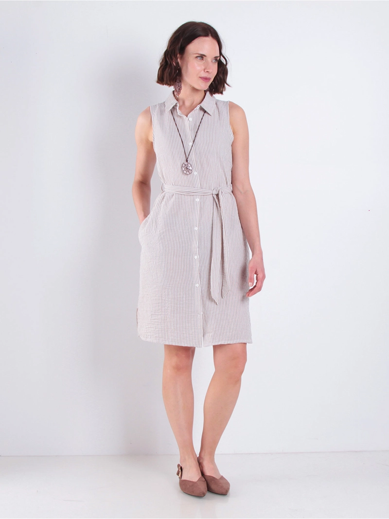 VESTIDO MUJER WADOS SIN MANGAS LISTADO ABOTONADO - 2
