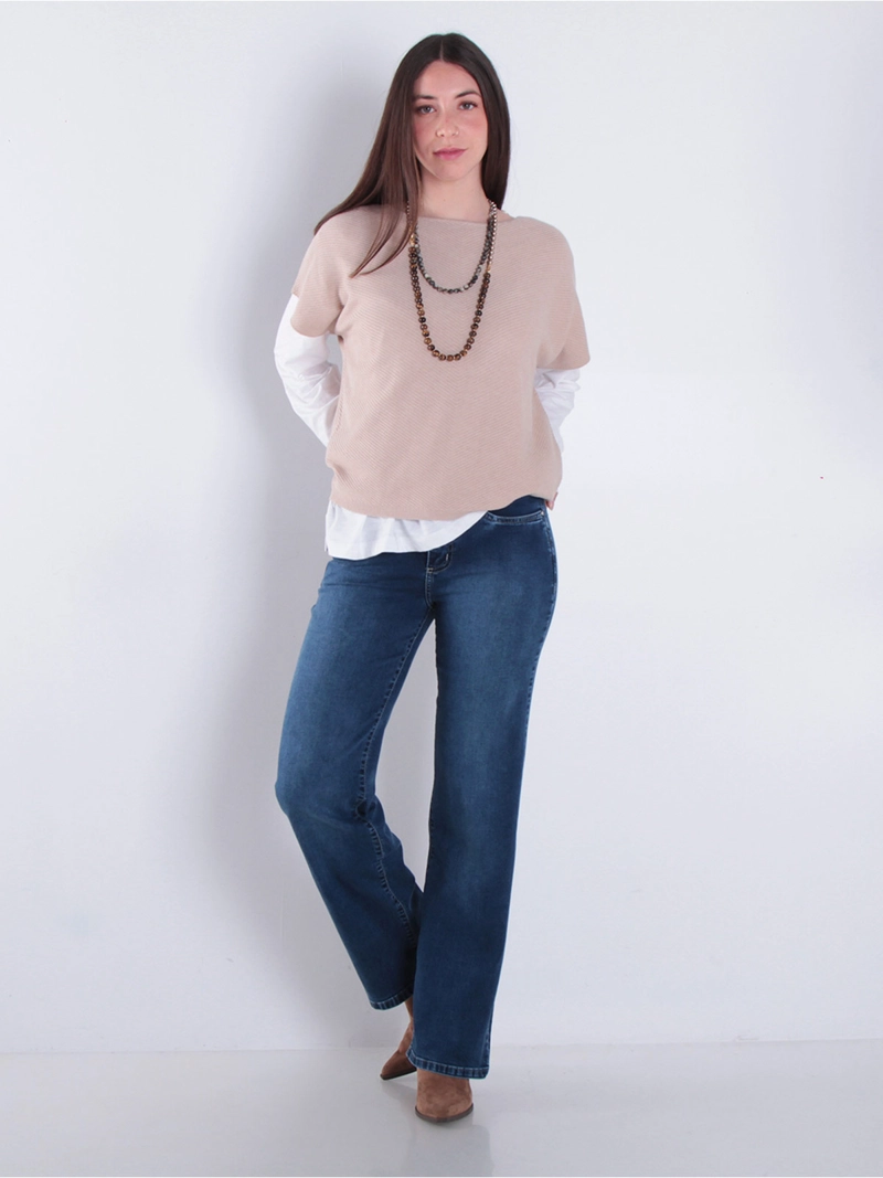 JEANS MUJER WADOS ALGODÓN RECTO TIRO ALTO BÁSICO