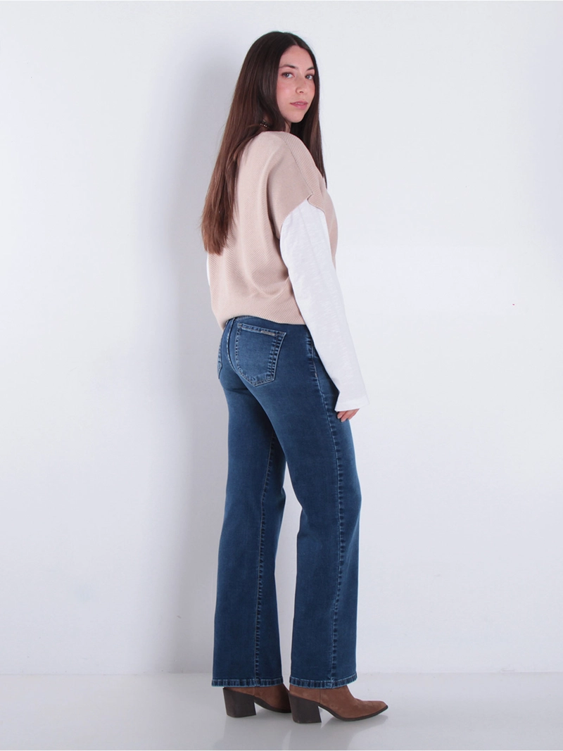 JEANS MUJER WADOS ALGODÓN RECTO TIRO ALTO BÁSICO - 3