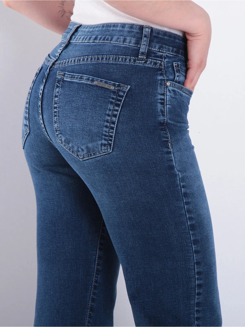 JEANS MUJER WADOS ALGODÓN RECTO TIRO ALTO BÁSICO - 5
