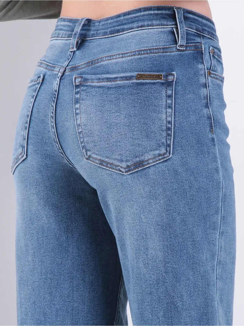 JEANS MUJER WADOS ALGODÓN WIDE LEG TIRO ALTO - 5