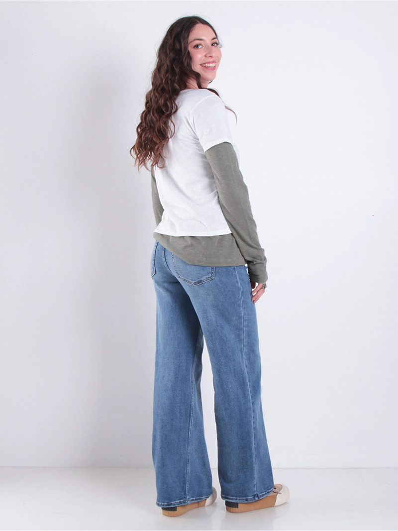 JEANS MUJER WADOS ALGODÓN WIDE LEG TIRO ALTO - 3