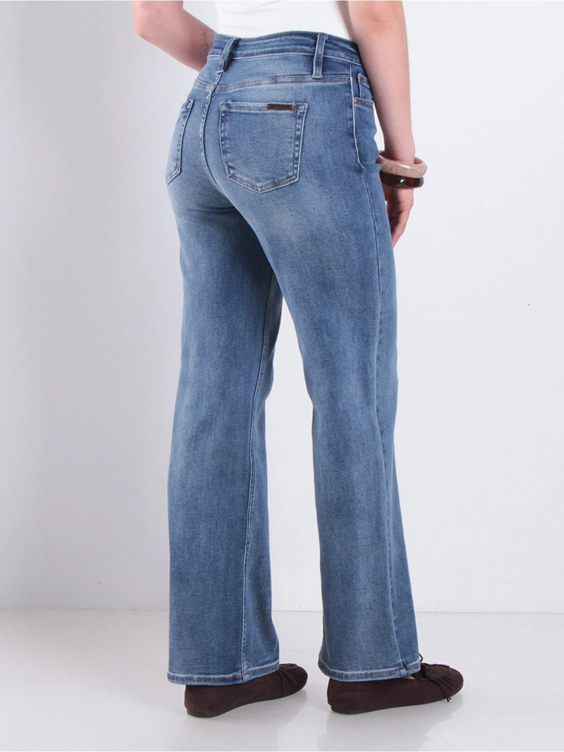 JEANS MUJER WADOS ALGODÓN WIDE LEG TIRO MEDIO - 4