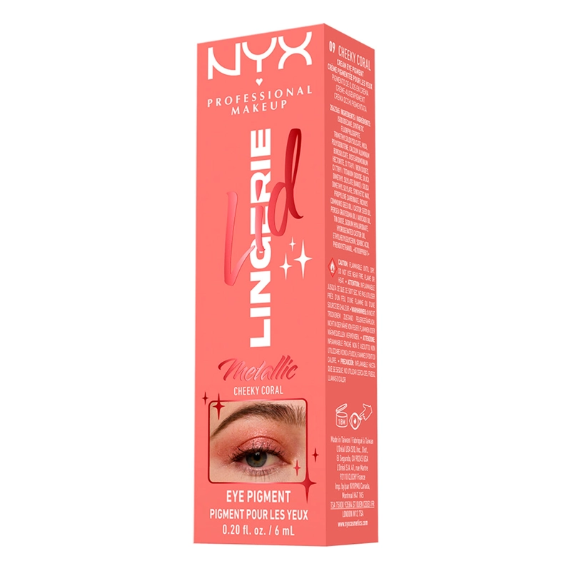 SOMBRA DE OJOS NYX LID LINGERIE CHEEKY CORAL 6ML - 2