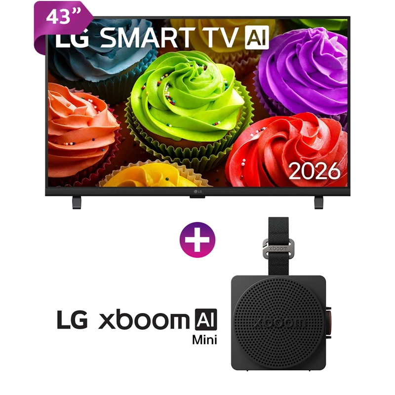 SMART TV LG FULL HD 43” AI LB65 2026 + PARLANTE XBOOM MINI - 1
