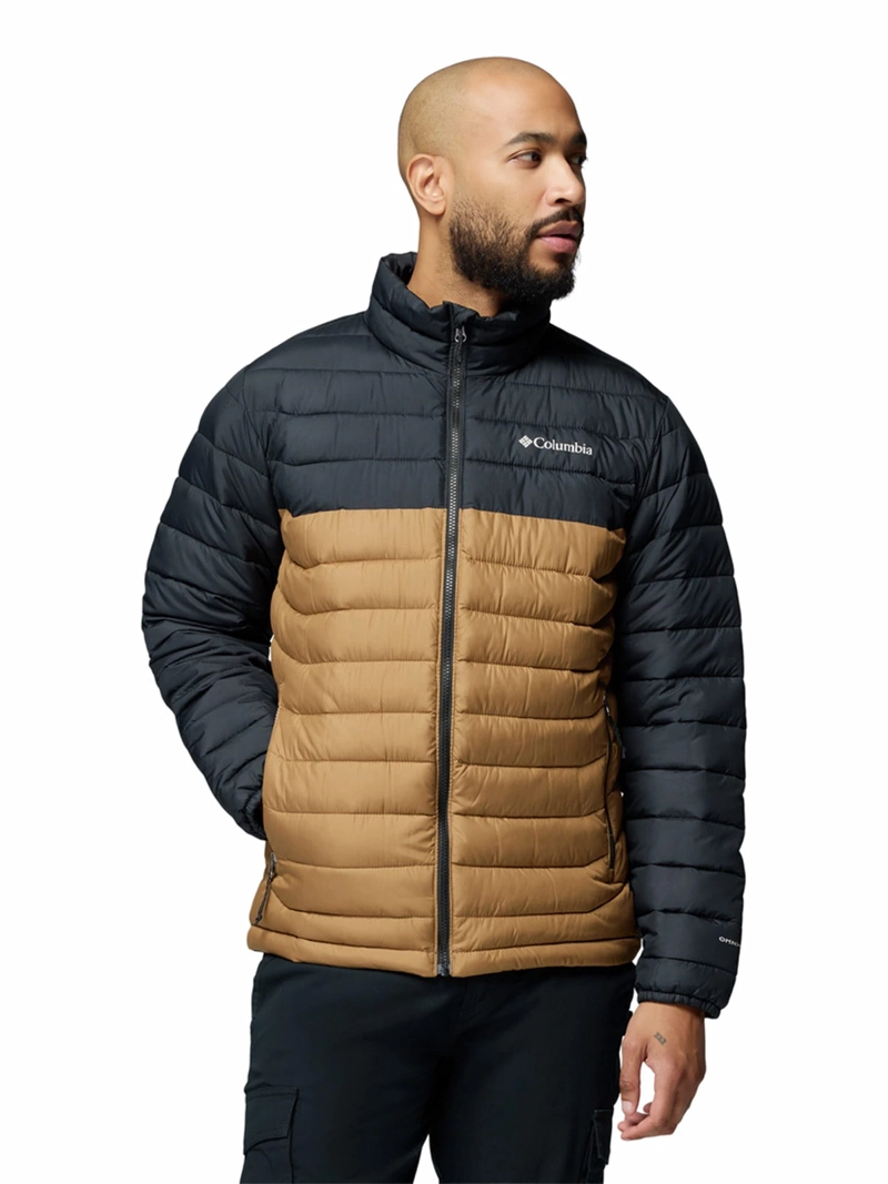 PARKA TREKKING HOMBRE COLUMBIA POWDER LITE II BEIGE - 1