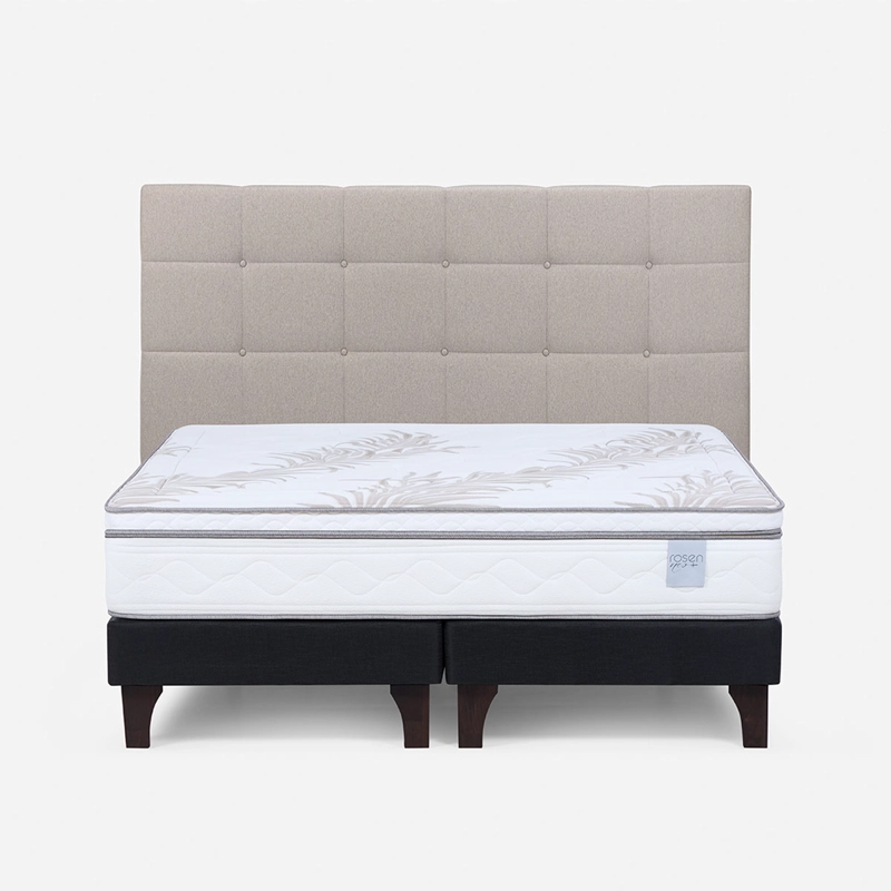 CAMA EUROPEA ROSEN NEO PLUS KING + RESPALDO ISSEY NIEBLA