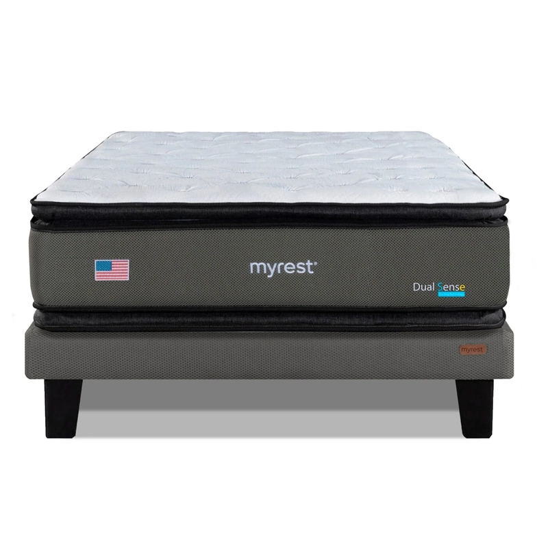 CAMA EUROPEA MYREST DUAL SENSE 1.5 PLAZAS + RESPLADO TIGN GRIS - 3