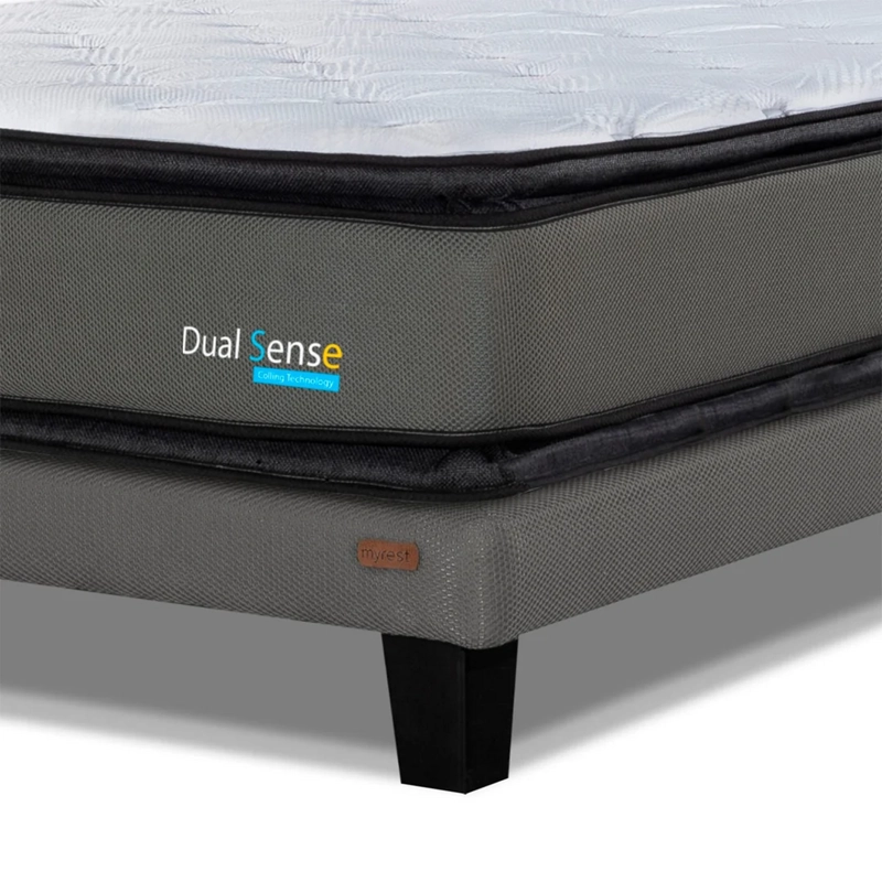 CAMA EUROPEA MYREST DUAL SENSE 1.5 PLAZAS + RESPLADO TIGN BEIGE - 4