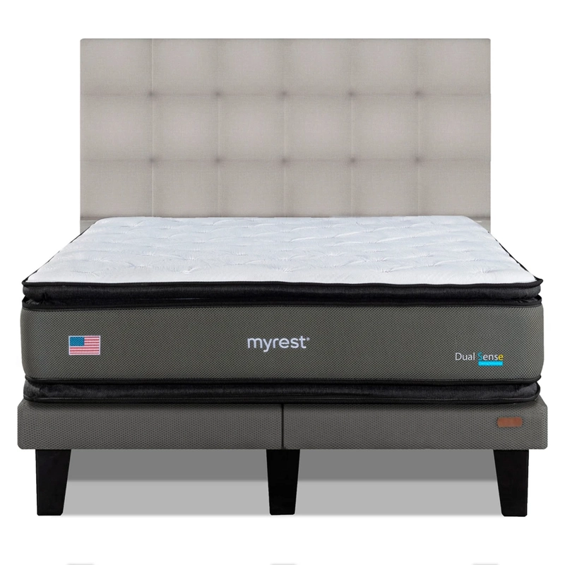CAMA EUROPEA MYREST DUAL SENSE 2 PLAZAS + RESPLADO TIGN BEIGE - 1