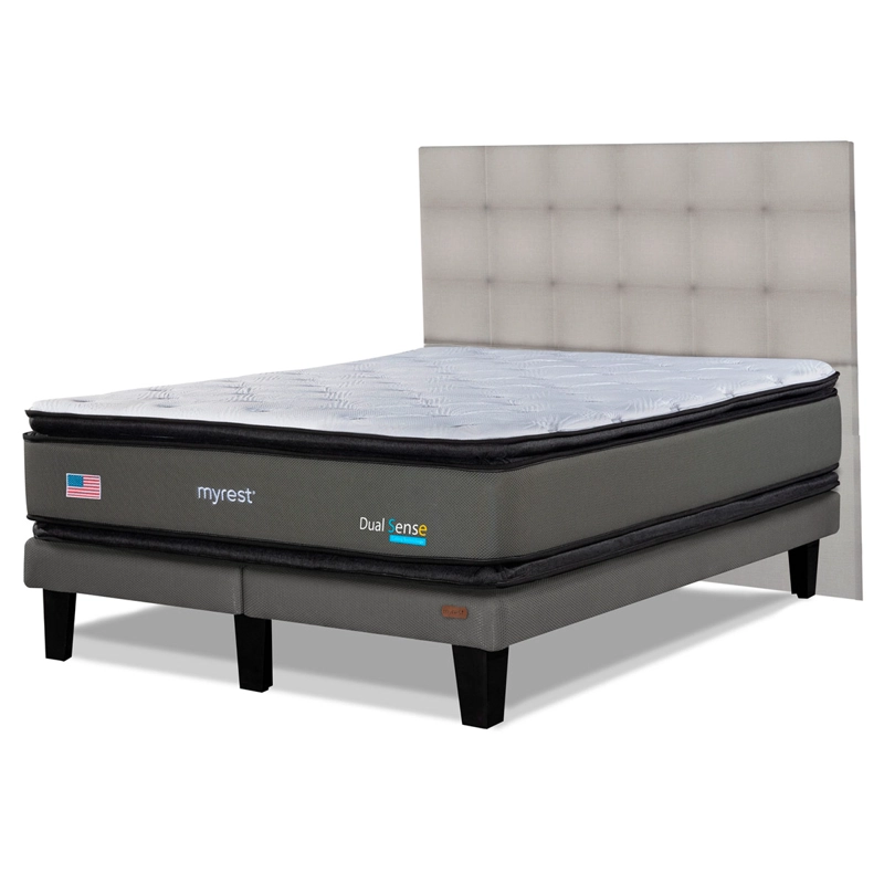 CAMA EUROPEA MYREST DUAL SENSE 2 PLAZAS + RESPLADO TIGN BEIGE - 2