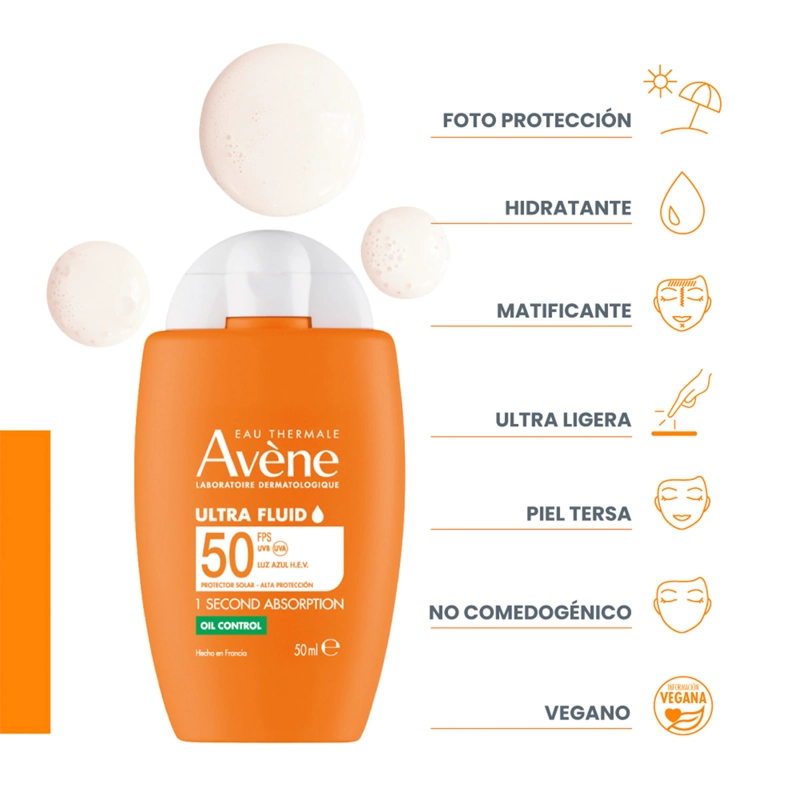 PROTECTOR SOLAR AVENE ULTRA FLUID OIL CONTROL SPF50 50ML - 7