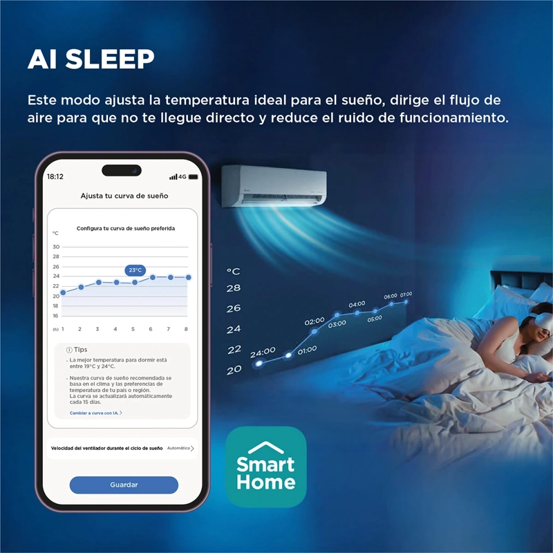 AIRE ACONDICIONADO SPLIT MIDEA INVERTER ECOMASTER 12000 BTU - 8