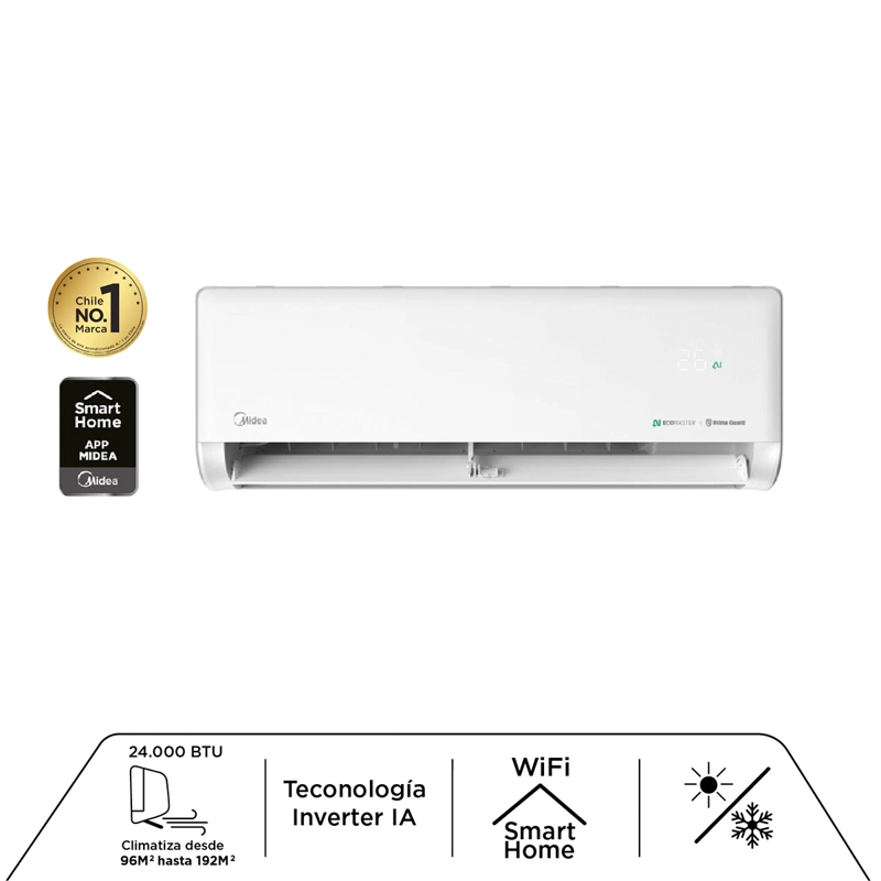 AIRE ACONDICIONADO SPLIT MIDEA INVERTER ECOMASTER 24000 BTU - 1