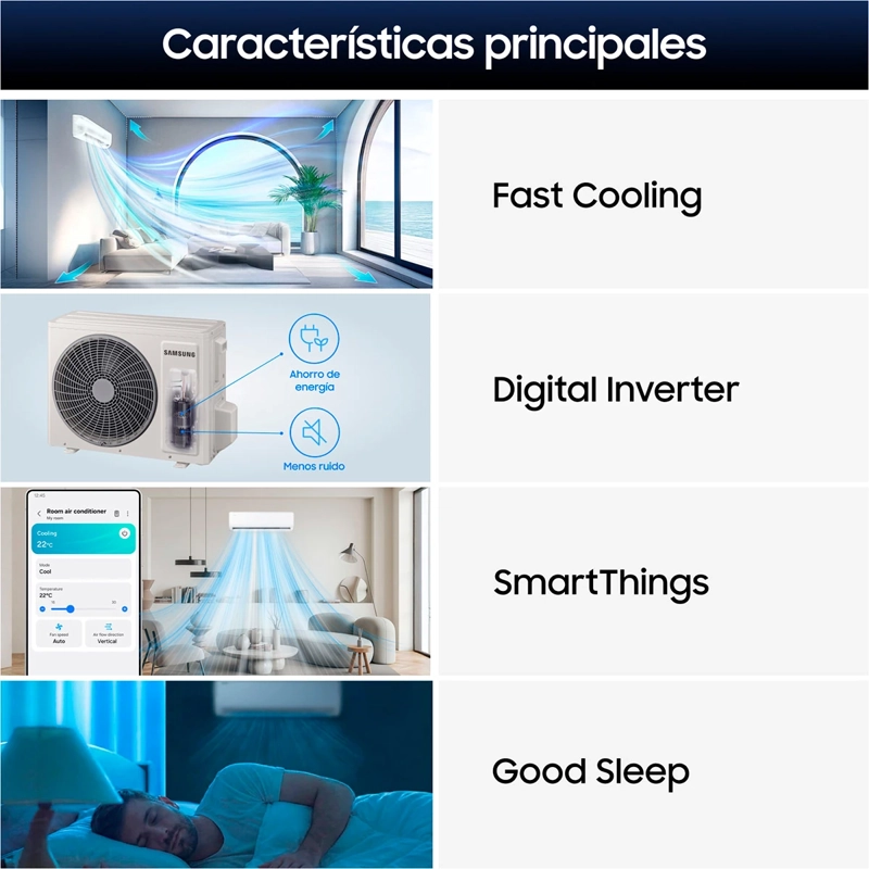 AIRE ACONDICIONADO SPLIT SAMSUNG ESSENTIAL INVERTER 12000 BTU - 5