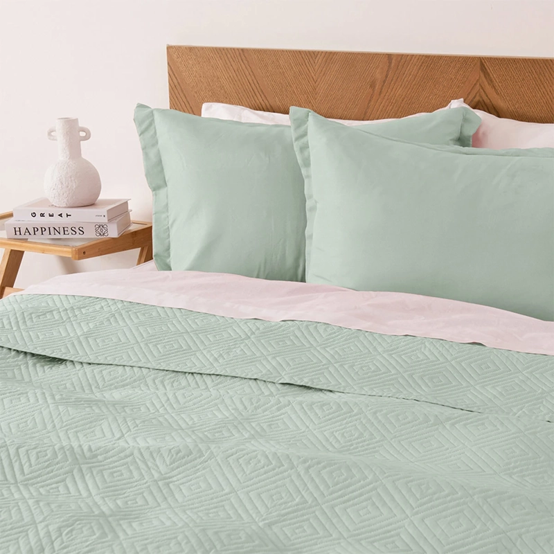QUILT MASHINI CORDOBA LISO 2 PLAZAS VERDE - 2