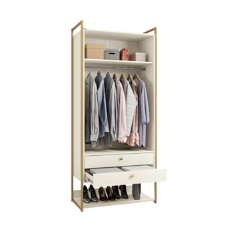 CLOSET ROCA ORGÁNICO 2 PUERTAS 2 CAJONES BLANCO - 4
